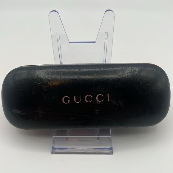 GUCCI BLACK LEATHER SUN GLASSES CASE - Picture 2 of 9
